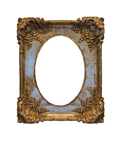 Old baroque grunge frame isolated with clipping path includedの写真素材