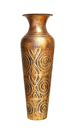Ancient bronze vase isolated with clipping path includedの写真素材