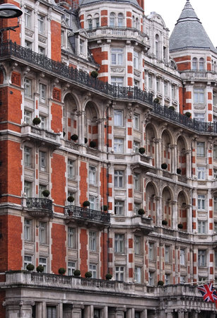 Detail of Victorian architecture building facade in London のeditorial素材