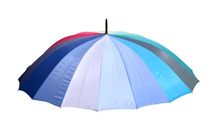 Colorful umbrella top isolated with clipping path includedの写真素材