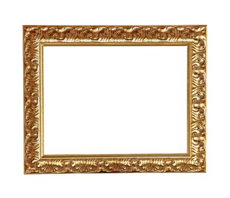 Old vintage gold frame isolated with clipping path includedの写真素材