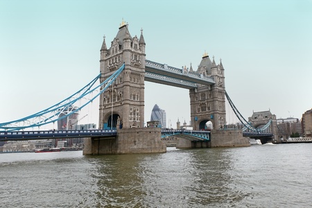 Famous London landmark Tower bridge on Thames riverの写真素材