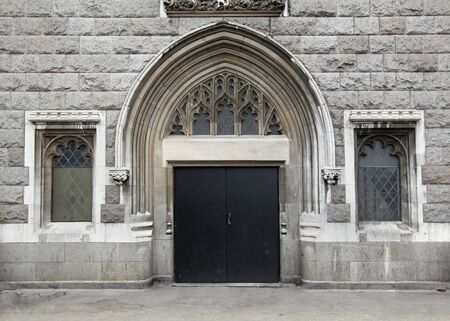 Old stone door entrance to Tower bridgeの写真素材