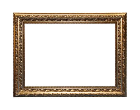 Gold decotayive frame isolated with clipping path includedの写真素材