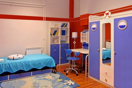 Child room interior with marine themeの写真素材