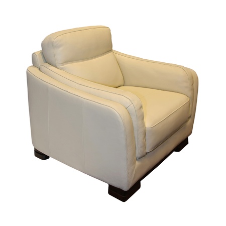 Modern beige leather armchair isolated の写真素材