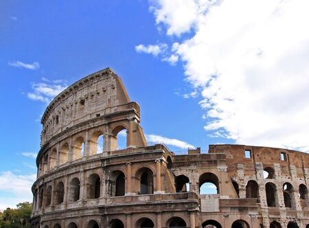 Famous Italian tourist attraction colosseum in Romeの写真素材