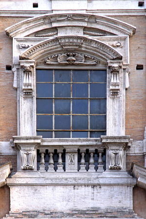 Old antique architecture balcony exterior in Italyの写真素材