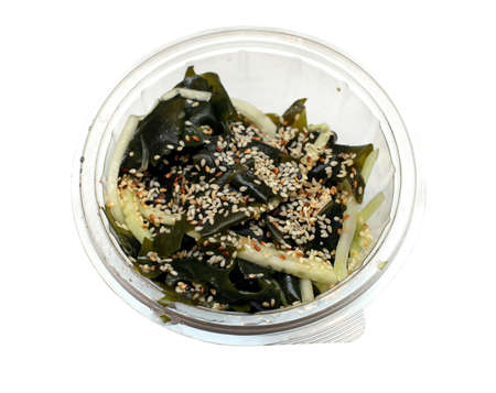 Traditional Japanese food seaweed salad with sesameの写真素材