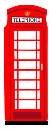 Red British phone boothのイラスト素材