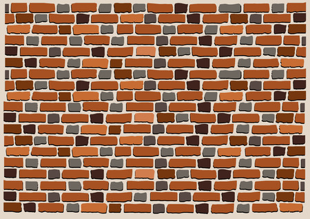 Illustration of retro wall pattern with brown bricksのイラスト素材
