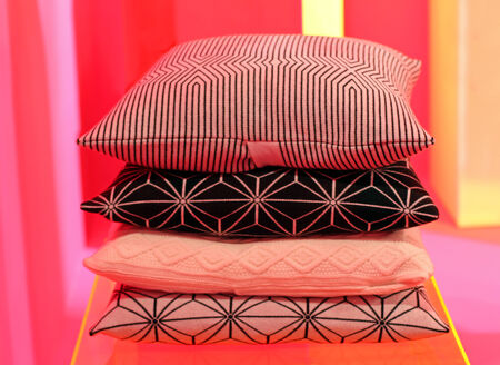 Colorful decorative pink pillows