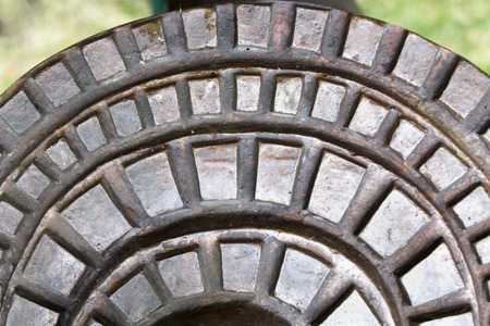 Part of circular metal industrial wheel objectの写真素材