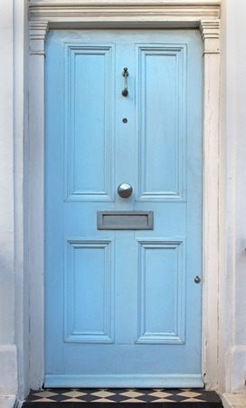 Closed residential house entrance front door exteriorの写真素材