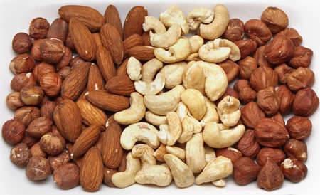 Mixed raw nuts served as a snacksの写真素材