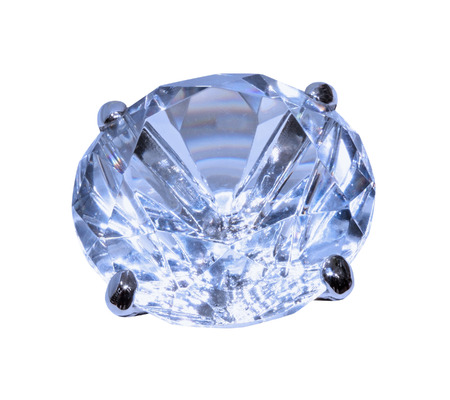 Sparkling blue diamond stone isolatedの写真素材