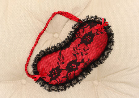 Silk and lace red sexy sleeping maskの写真素材