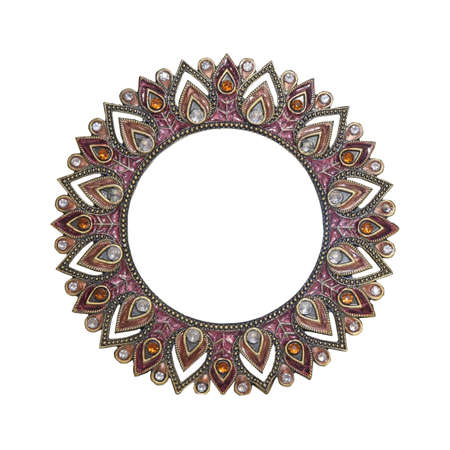 Oval gemstone frame isolated with clipping path includedの写真素材