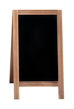 Black board with wooden frame isolated with clipping path includedの写真素材