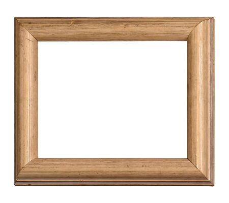 Old wooden golden frame isolated with clipping path includedの写真素材