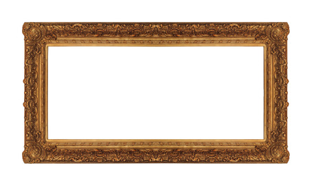 Fold vintage frame isolated on white backgroundの写真素材