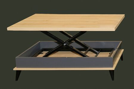 Modern streching coffee table used to save space in small interiorsの写真素材