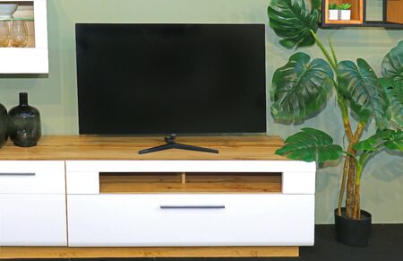 Large television inside living room interior with modern furnitureの写真素材