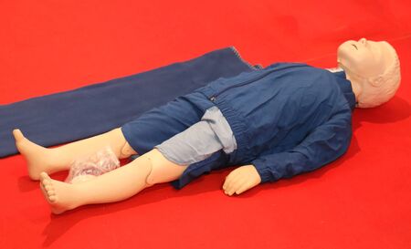 Rubber small kid dummy used for medical trainingの写真素材