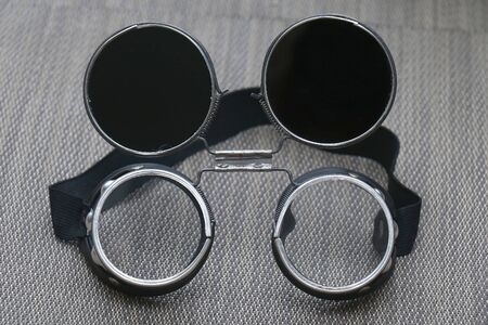 professional protective welding glasses with black coversの写真素材