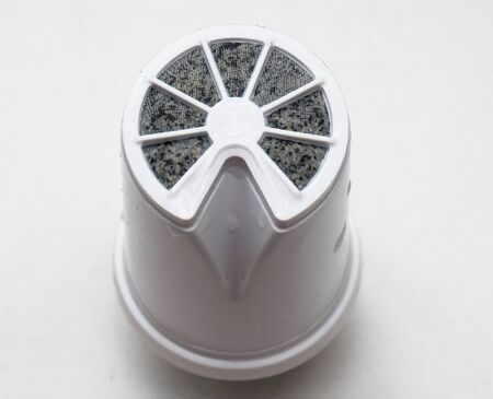 Plastic pitcher purification filter on white backgroundの写真素材