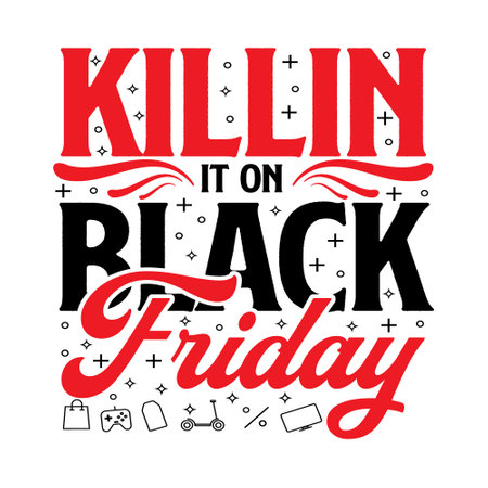 Black Friday T shirt,bag,mug,Sticker designのイラスト素材