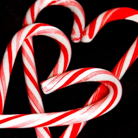 candy cane heartsの写真素材