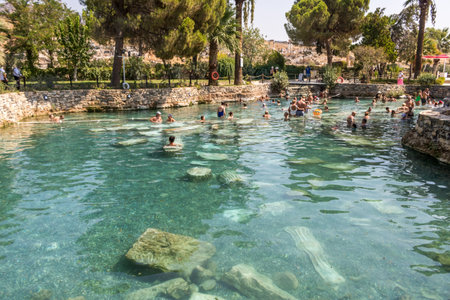 Cleopatra Pools - Antique pool in Pamukale, Turkeyのeditorial素材