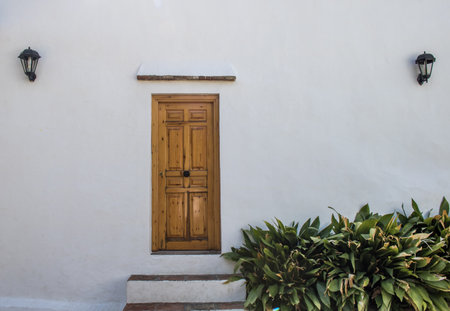 White house in a stunning white town in Benalmadena Pueblo (The Old Village) in Malaga, Spainのeditorial素材
