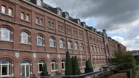 Luxury red-brick houseの写真素材