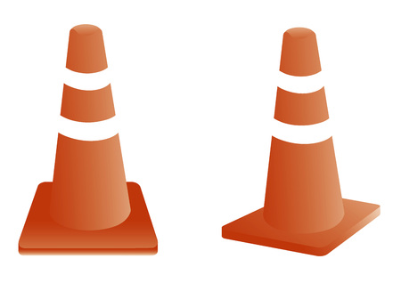 Traffic cones on white backgroundのイラスト素材