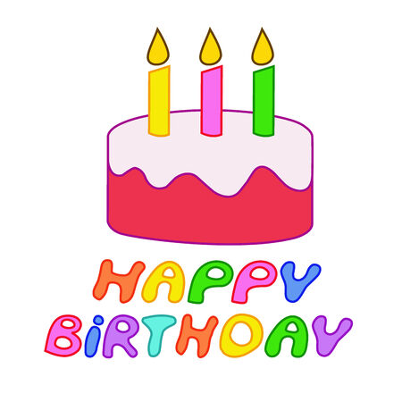 cake for birthday on white background
