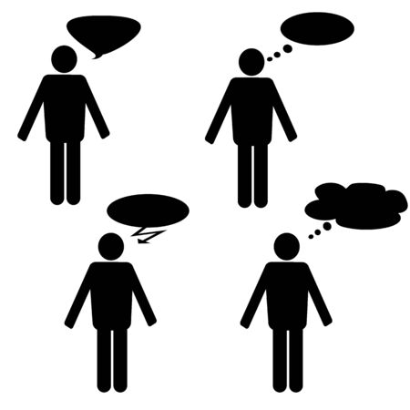 People icons vector. Speaking peopleのイラスト素材