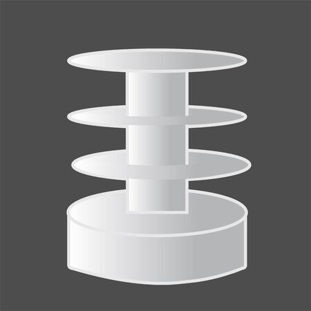 White Blank With Shelves. Products On White Background Isolated. For Your Design. Product Packing. Vector EPS10のイラスト素材