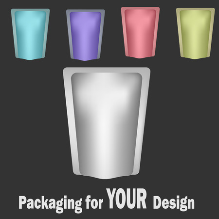 Realistic blank template packages for mayonnaise, ketchup or your idea.のイラスト素材