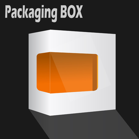 White Modern Software Product Package Box With Orange Window For DVD, CD or Your Ideaのイラスト素材