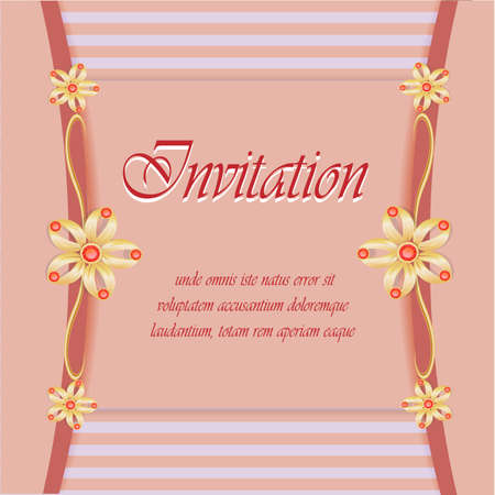 Vintage card with diamond jewelry decoration, elegant wedding invitation or announcement template, eps10 vector illustrationのイラスト素材