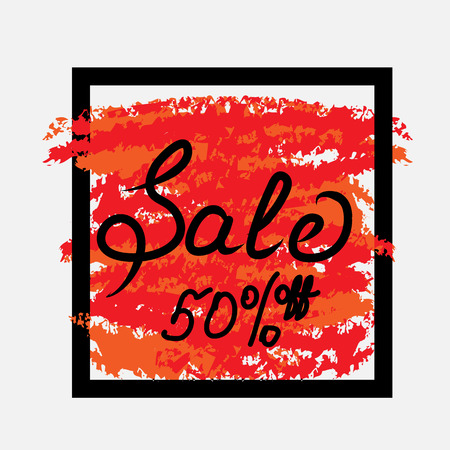 Sale banner. Hand drawn letters. Abstract colorful background. Sale Text.のイラスト素材