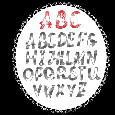 Vector set with hand written ABC letters. Vector illustrationのイラスト素材