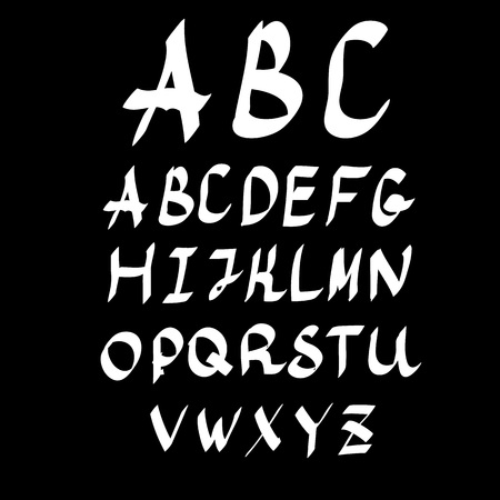Vector set with hand written ABC letters. Vector illustrationのイラスト素材