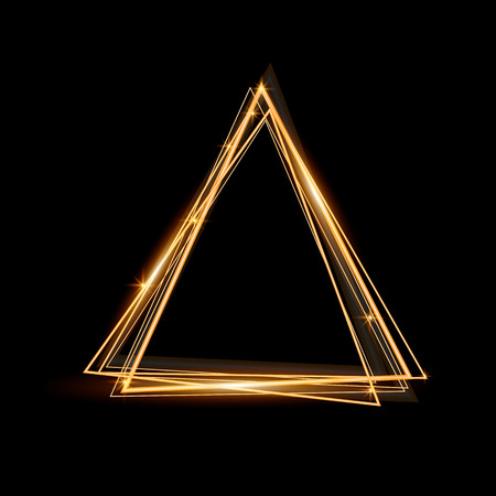Gold Triangle Glowing Frame Abstract Background Jewelry Triangle