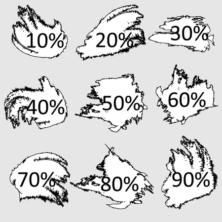 Sale percents. Watercolor brush. Vector illustrationのイラスト素材