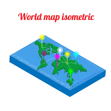 World map isometric. World map object. World map icon. World map infographic. World map clean. World map art.World map blank. World map vector. World map flat. World map template.のイラスト素材