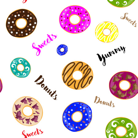 donuts pattern. Seamless pattern background. illustrationのイラスト素材