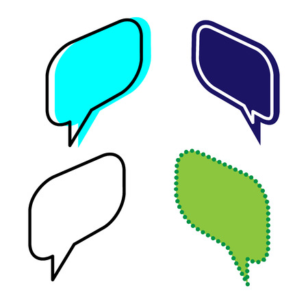Doodle frames isometric. Vector Set of Flat Design Elements on white background.